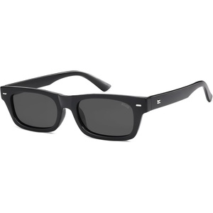 image:imageSOJOS Trendy Polarized Rectangle Sunglasses Womens Men Retro Vintage Sun Glasses SJ2379Black Frame Grey Lens
