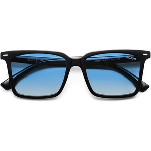 image:imageSOJOS Trendy Polarized Square Sunglasses Womens Men Retro Vintage 90s Sun Glasses SJ2387Black Frame Blue Grading Lens