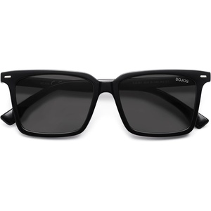 image:imageSOJOS Trendy Polarized Square Sunglasses Womens Men Retro Vintage 90s Sun Glasses SJ2387Black Frame Grey Lens