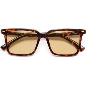 image:imageSOJOS Trendy Polarized Square Sunglasses Womens Men Retro Vintage 90s Sun Glasses SJ2387Red Tortoise Frame Light Brown Lens