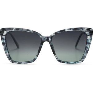 image:imageSOJOS Trendy Polarized Sunglasses For Women Retro Womens Oversized Square Cat Eye Sun Glasses UV Protection SJ2206Blue Pattern FrameDark Blue Grading Lens