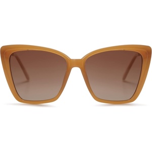 image:imageSOJOS Trendy Polarized Sunglasses For Women Retro Womens Oversized Square Cat Eye Sun Glasses UV Protection SJ2206Milky Orange FrameBrown Grading Lens