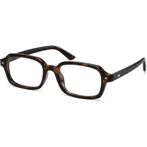 image:imageSOJOS Trendy Rectangle Blue Light Glasses Fashion Computer Glasses Bluelight Blocking Clear Lens Eyewear Frame SJ2610Tortoise