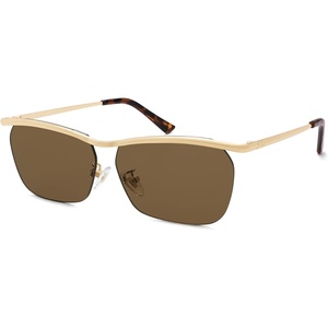 image:imageSOJOS Trendy Rectangle Cat Eye Semirimless Sunglasses Womens Retro Fashion Vintage Shades UV400 Protection SJ1253GoldBrown