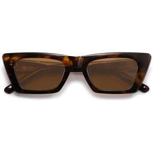 image:imageSOJOS Trendy Rectangle Cateye Polarized Sunglasses Womens Mens Retro Small Narrow Flat Top Sunnies SJ2354Brown TortoiseBrown