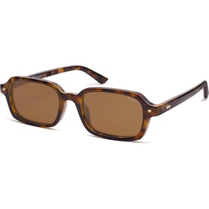 image:imageSOJOS Trendy Rectangle Polarized Sunglasses Womens Mens Small Retro Fashion Thin Slim Square Sunnies SJ2610Brown Tortoise  Brown