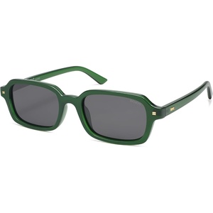 image:imageSOJOS Trendy Rectangle Polarized Sunglasses Womens Mens Small Retro Fashion Thin Slim Square Sunnies SJ2610Green  Grey