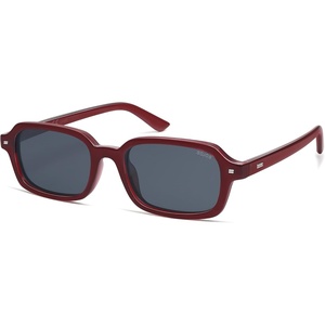 image:imageSOJOS Trendy Rectangle Polarized Sunglasses Womens Mens Small Retro Fashion Thin Slim Square Sunnies SJ2610Red  Grey