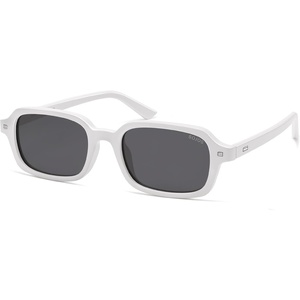 image:imageSOJOS Trendy Rectangle Polarized Sunglasses Womens Mens Small Retro Fashion Thin Slim Square Sunnies SJ2610White  Grey