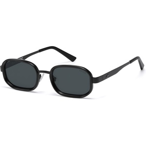 image:imageSOJOS Trendy Rectangle Polarized Sunglasses for Women MenRetro Square Shades Chic Sun Glasses SJ1291Shiny BlackGrey Lenses