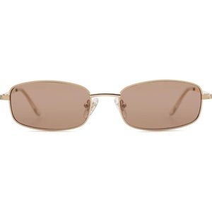 image:imageSOJOS Trendy Rectangle Sunglasses Womens Mens Retro 80s 90s Y2k Chic Narrow Thin Skinny Sunnies SJ1187GoldClear Light Brown