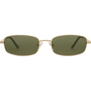 image:imageSOJOS Trendy Rectangle Sunglasses Womens Mens Retro 80s 90s Y2k Chic Narrow Thin Skinny Sunnies SJ1187Shiny GoldGreen