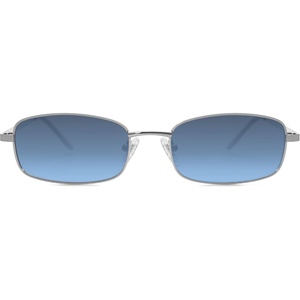 image:imageSOJOS Trendy Rectangle Sunglasses Womens Mens Retro 80s 90s Y2k Chic Narrow Thin Skinny Sunnies SJ1187SilverDark Blue
