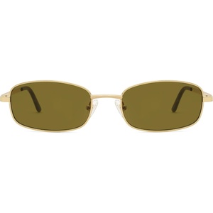 image:imageSOJOS Trendy Rectangle Sunglasses Womens Mens Retro 80s 90s Y2k Chic Narrow Thin Skinny Sunnies SJ1187Yellow GoldDark Green
