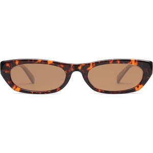 image:imageSOJOS Trendy Small Rectangle Polarized Sunglasses for Women Men Retro Y2K Narrow Thin Skinny Sunnies SJ2363Brown TortoiseBrown