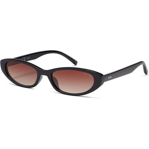 image:imageSOJOS Trendy Small Thin Y2k Cat Eye Polarized Sunglasses Womens Mens 80s 90s Retro Oval Sunnies SJ2664BlackGradient Reddish Brown