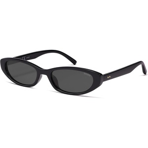 image:imageSOJOS Trendy Small Thin Y2k Cat Eye Polarized Sunglasses Womens Mens 80s 90s Retro Oval Sunnies SJ2664BlackGrey