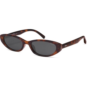 image:imageSOJOS Trendy Small Thin Y2k Cat Eye Polarized Sunglasses Womens Mens 80s 90s Retro Oval Sunnies SJ2664Dark TortoiseGrey