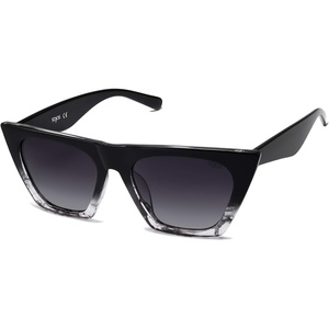 image:imageSOJOS Trendy Square Cateye Polarized Sunglasses Womens Big Frame Shades SJ2115Marble BlackGrey