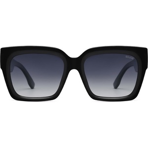 image:imageSOJOS Trendy Square Polarized Sunglasses Womens Retro Vintage Women 90s Sun Glasses SJ2612Black Frame Grey Grading Lens