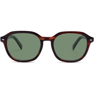 image:imageSOJOS Trendy Square Polarized Sunglasses for Women Men Retro Vintage UV Protection Womens Mens Sun Glasses SJ2624Brown StripDark Green