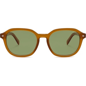 image:imageSOJOS Trendy Square Polarized Sunglasses for Women Men Retro Vintage UV Protection Womens Mens Sun Glasses SJ2624Honey YellowLight Green