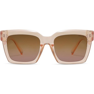 image:imageSOJOS Trendy Square Polarized Sunglasses for Womens MensRetro Plastic Frame Shades Designer Inspired Sun Glasses SJ2306Crystal Brown