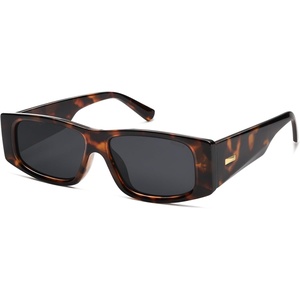 image:imageSOJOS Trendy Y2K Rectangle Polarized Sunglasses for Women Men Fashion Designer Rave Sunglasses SJ2228Dark TortoiseGrey