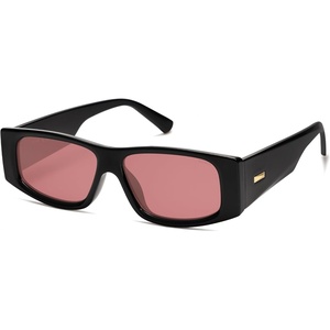 image:imageSOJOS Trendy Y2K Rectangle Polarized Sunglasses for Women Men Fashion Designer Rave Sunglasses SJ2228Shiny BlackRed
