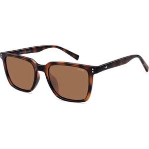 image:imageSOJOS Unisex Rectangle Polarized Sunglasses TR90 Square Frame UV400 Protection Lightweight Flexible for Men and WomenTortoise BrownBrown