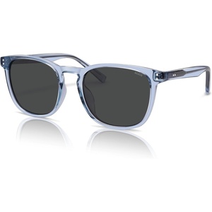 image:imageSOJOS Unisex Rounded Square Polarized Sunglasses TR90 Frame UV400 Protection Lightweight Retro for Women amp MenBlueGrey