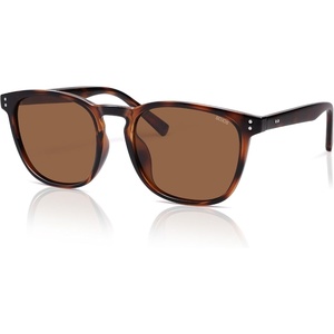 image:imageSOJOS Unisex Rounded Square Polarized Sunglasses TR90 Frame UV400 Protection Lightweight Retro for Women amp MenTortoise BrownBrown