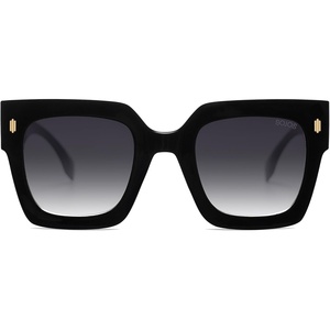 image:imageSOJOS Vintage Oversized Square Sunglasses for WomenRetro Womens Luxury Big Large Sun Glasses UV400 SJ2194Black FrameGrey Grading Lens