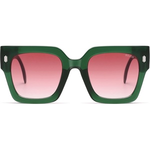 image:imageSOJOS Vintage Oversized Square Sunglasses for WomenRetro Womens Luxury Big Large Sun Glasses UV400 SJ2194Green FramePink Grading Lens