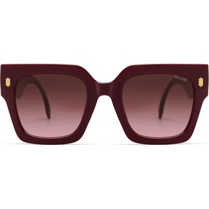 image:imageSOJOS Vintage Oversized Square Sunglasses for WomenRetro Womens Luxury Big Large Sun Glasses UV400 SJ2194Wine FrameRed Grading Lens