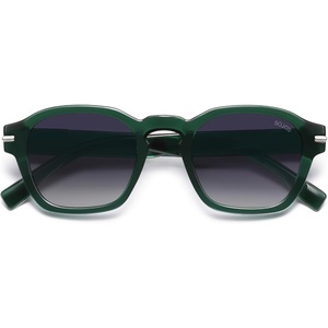 image:imageSOJOS Vintage Retro Square Polarized Sunglasses Men Standard Fit Trendy Womens Sun Glasses SJ2382Crystal Green Frame Green Grading Lens
