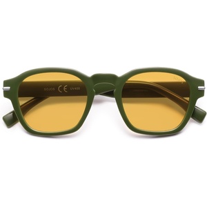 image:imageSOJOS Vintage Retro Square Polarized Sunglasses Men Standard Fit Trendy Womens Sun Glasses SJ2382Green Frame Yellow Lens