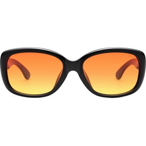 image:imageSOJOS Vintage Square Sunglasses for Women Polarized UV Protection Havana Frame SJ2111C14black FrameOrange Yellow Lens