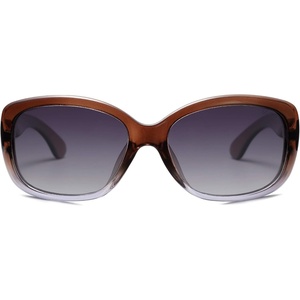 image:imageSOJOS Vintage Square Sunglasses for Women Polarized UV Protection Havana Frame SJ2111Transparent Brown PurpleGradien Grey