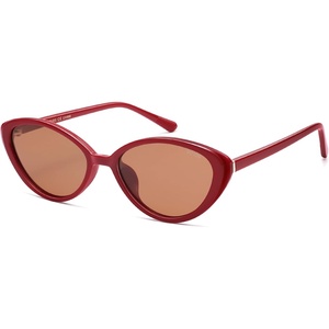 image:imageSOJOS Womens Retro Cat Eye Sunglasses Polarized TR90 UltraLightweight Oval Vintage Shades UV400 Protection RedOrange with gift box