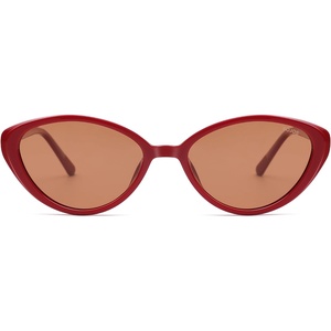 image:imageSOJOS Womens Retro Cat Eye Sunglasses Polarized TR90 UltraLightweight Oval Vintage Shades UV400 ProtectionRedOrange Brown