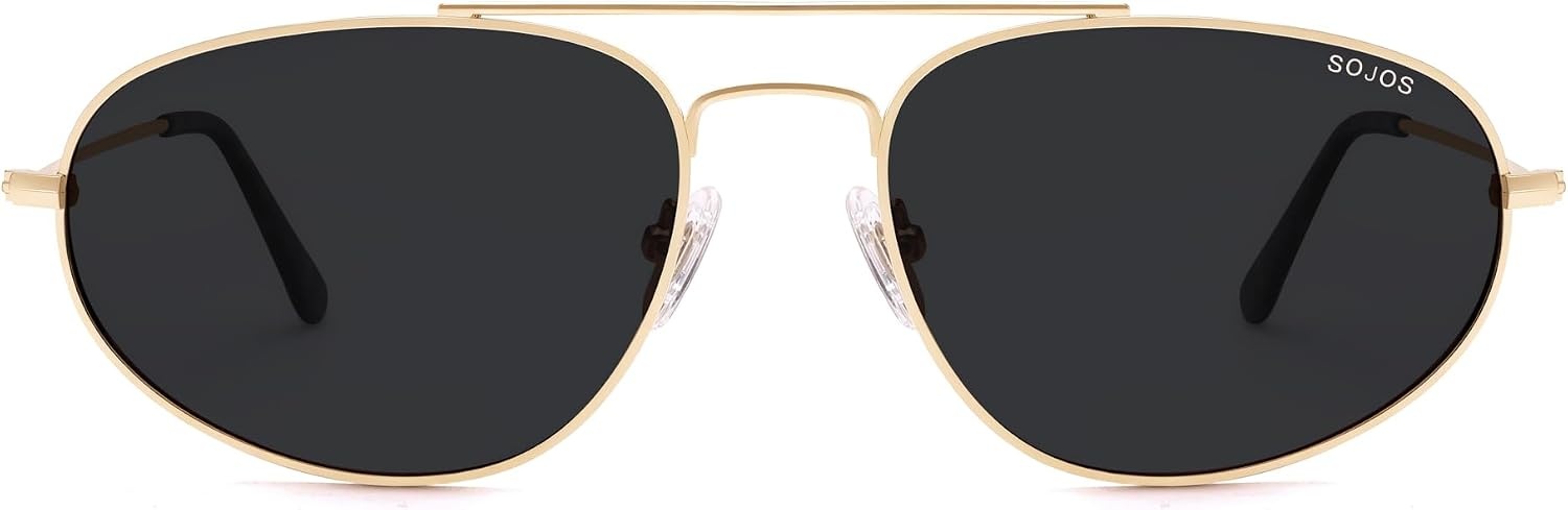 image:imageSOJOS Metal Frame Aviator Sunglasses for Men amp Women Ultra Lightweight Vintage Oversized 90s Shades SJ1278GoldGrey
