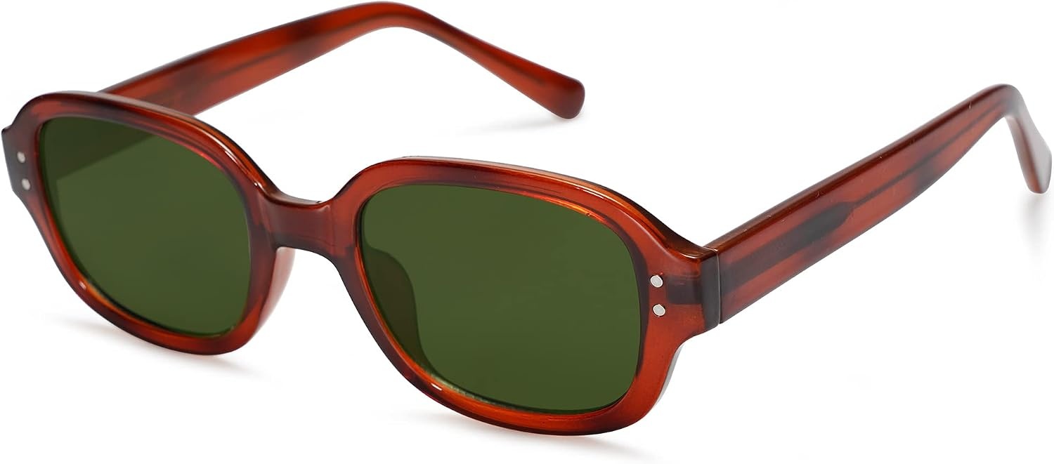 image:imageSOJOS Rectangle Sunglasses for Women Vintage Trendy Outdoor Travel Sun Glasses Square Frame SJ2218Red Tortoise