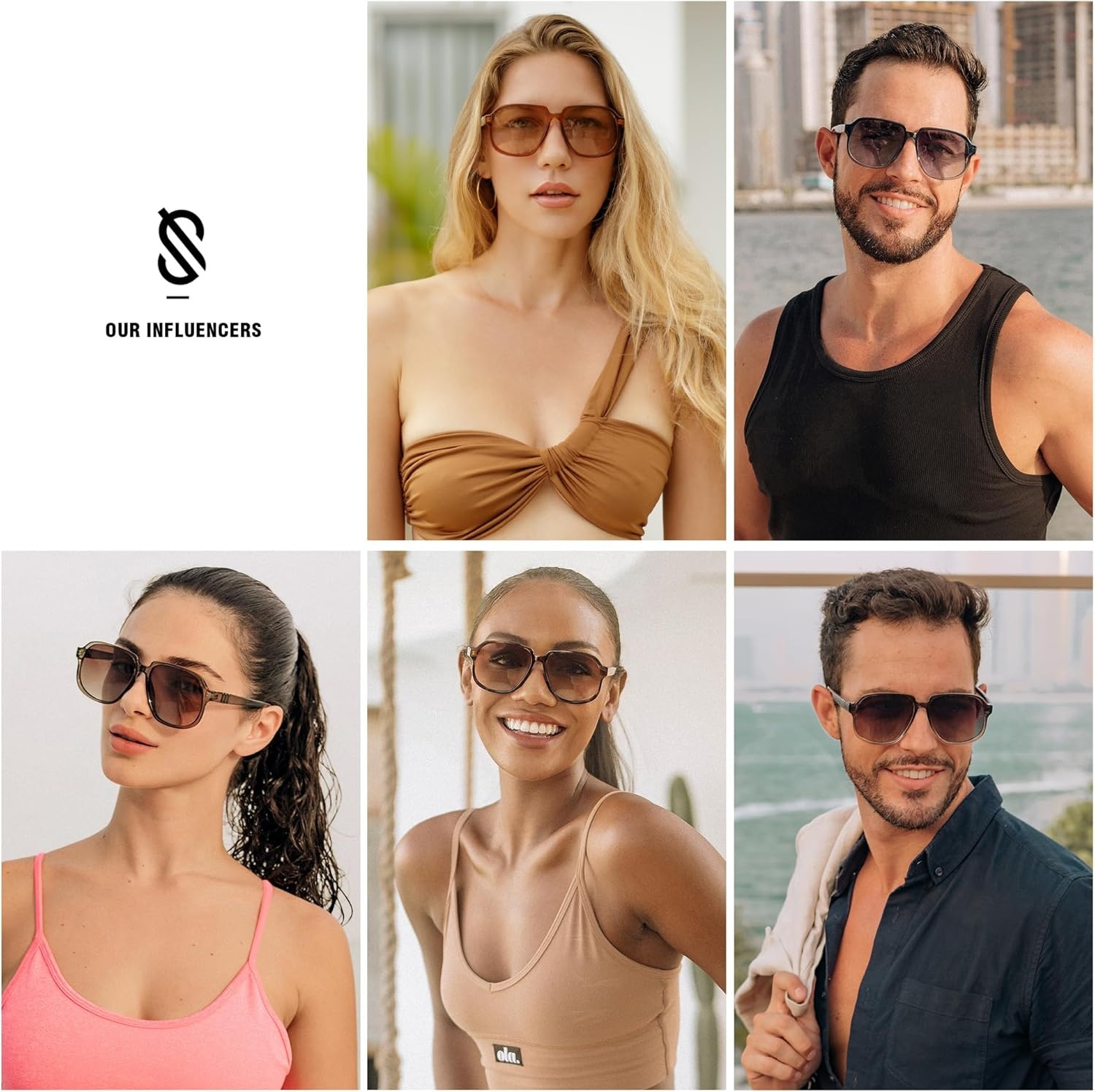 image:imageSOJOS Retro Vintage Square Polarized Sunglasses for Women Men 70s 80s Oversized Shades SJ2272WhiteGrey