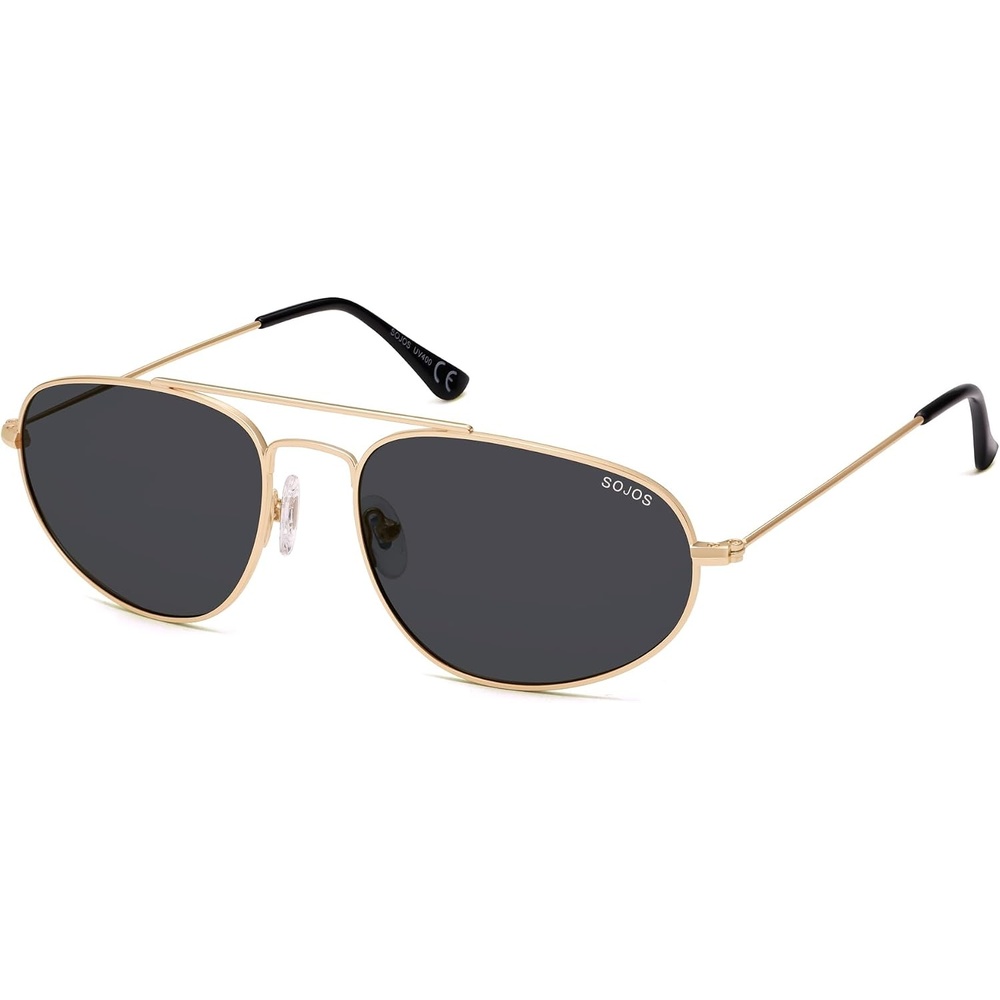 image:imageSOJOS Metal Frame Aviator Sunglasses for Men amp Women Ultra Lightweight Vintage Oversized 90s Shades SJ1278GoldGrey