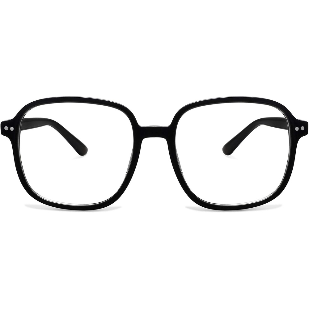 image:imageSOJOS Square Blue Light Blocking Glasses Oversized for Women TR90 Frame Filter SJ5081C1 Black Frame