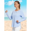 image:imageBALEAF Womens Sun Shirts UPF 50 Long Sleeve Hiking Tops Lightweight Quick Dry UV Protection Outdoor Clothing01light Blue
