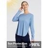 image:imageBALEAF Womens Sun Shirts UPF 50 Long Sleeve Hiking Tops Lightweight Quick Dry UV Protection Outdoor Clothing02cationic Blue