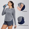 image:imageBALEAF Womens Sun Shirts UPF 50 Long Sleeve Hiking Tops Lightweight Quick Dry UV Protection Outdoor Clothing02cationic Grey