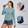 image:imageBALEAF Womens Sun Shirts UPF 50 Long Sleeve Hiking Tops Lightweight Quick Dry UV Protection Outdoor Clothing02cationic Stone Blue